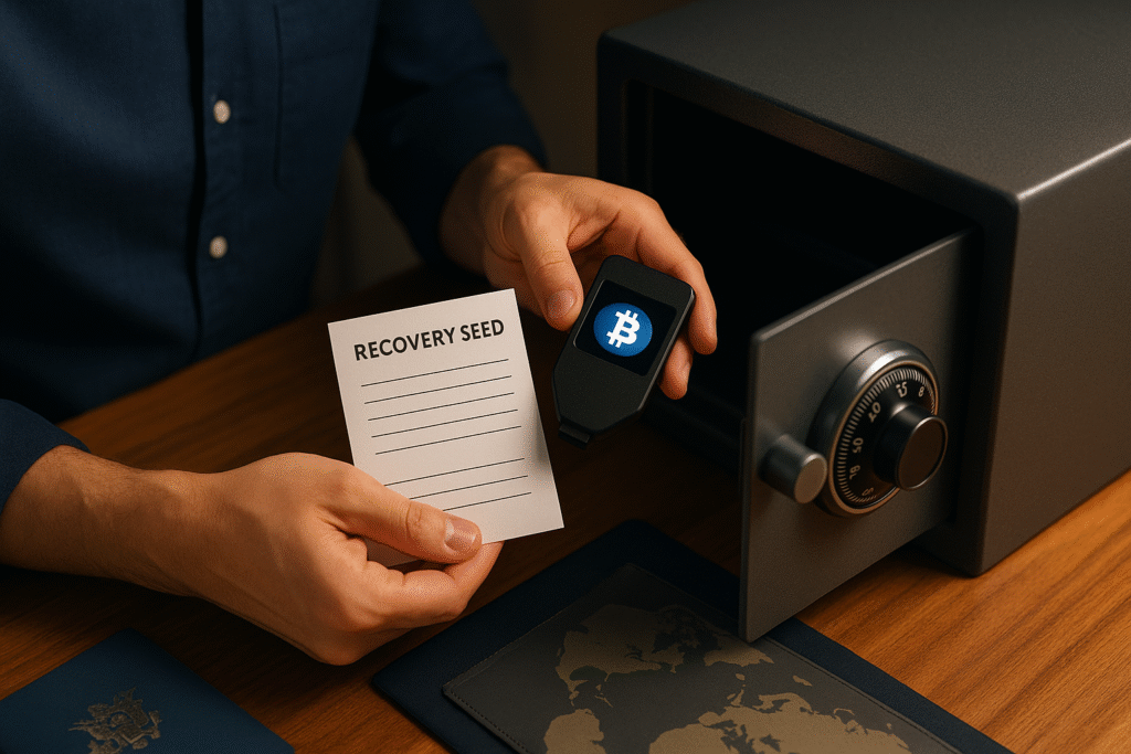 Guarda tus criptomonedas de forma segura bajo tus frases semillas.